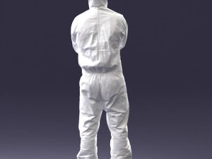 000447 Combinaison de protection pour travailleur avec respirateur 3dp Modèles 3D en vedette