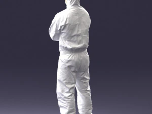 000447 Combinaison de protection pour travailleur avec respirateur 3dp Modèles 3D en vedette