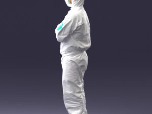 000447 Combinaison de protection pour travailleur avec respirateur 3dp Modèles 3D en vedette