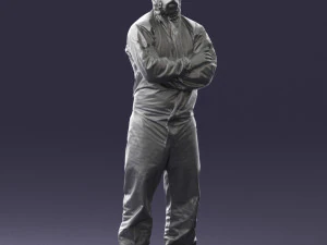 000447 Combinaison de protection pour travailleur avec respirateur 3dp Modèles 3D en vedette