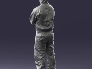 000447 Combinaison de protection pour travailleur avec respirateur 3dp Modèles 3D en vedette