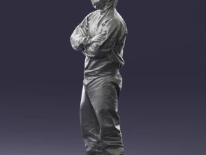 000447 Combinaison de protection pour travailleur avec respirateur 3dp Modèles 3D en vedette