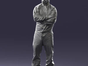 000447 Combinaison de protection pour travailleur avec respirateur 3dp Modèles 3D en vedette