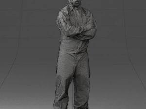 000447 Combinaison de protection pour travailleur avec respirateur 3dp Modèles 3D en vedette