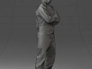 000447 Combinaison de protection pour travailleur avec respirateur 3dp Modèles 3D en vedette