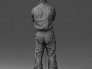 000447 Combinaison de protection pour travailleur avec respirateur 3dp Modèles 3D en vedette