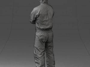 000447 Combinaison de protection pour travailleur avec respirateur 3dp Modèles 3D en vedette