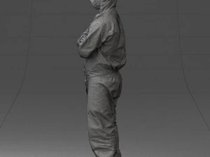 000447 Combinaison de protection pour travailleur avec respirateur 3dp Modèles 3D en vedette