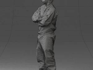 000447 Combinaison de protection pour travailleur avec respirateur 3dp Modèles 3D en vedette