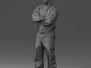 000447 Combinaison de protection pour travailleur avec respirateur 3dp Modèles 3D en vedette