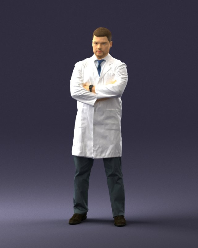 man in white coat 0126 3Dモデル .c4d .max .obj .3ds .fbx .stl .blend 