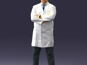 000460 M&eacute;dico em p&eacute; com bra&ccedil;os cruzados Modelo 3D