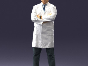 man in white coat 0126 3d print ready 3D Print Model