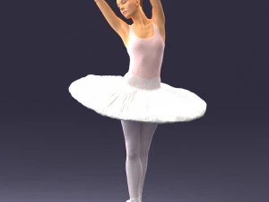 000450 Ballerine classique en tutu blanc 3dp Modèles 3D en vedette