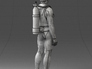 man in diving suit 0119 3D Модель