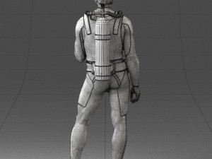man in diving suit 0119 3D Модель