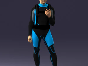 000453 Personagem realista de mergulhador masculino impress&atilde;o 3D Modelo de Impressão 3D