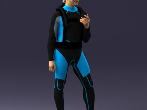 man in diving suit 0119 3d print ready Modello di stampa 3D