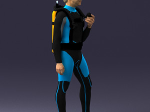 man in diving suit 0119 3d print ready Modello di stampa 3D