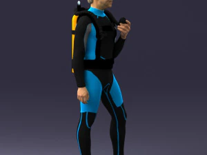 000453 Realistic Male Scuba Diver Character 3d print 3D Print Model