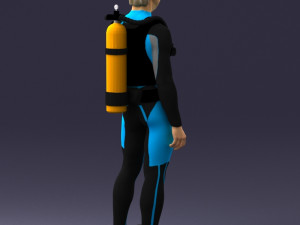 man in diving suit 0119 3d print ready Modello di stampa 3D