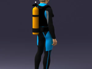 000453 Realistic Male Scuba Diver Character 3d print 3D Print Model