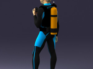 man in diving suit 0119 3d print ready Modello di stampa 3D