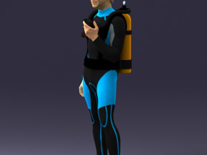 man in diving suit 0119 3d print ready Modello di stampa 3D