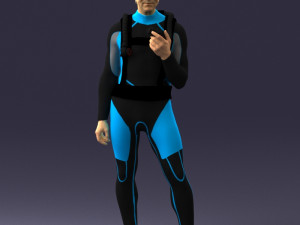 man in diving suit 0119 3d print ready Modello di stampa 3D