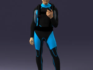 000453 Realistic Male Scuba Diver Character 3d print 3D Print Model