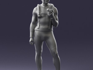 man in diving suit 0119 3d print ready Modello di stampa 3D