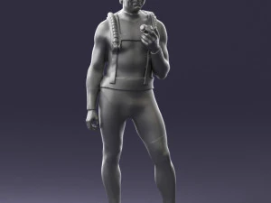 000453 Realistic Male Scuba Diver Character 3d print 3D Print Model