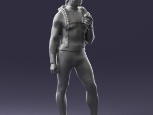 man in diving suit 0119 3d print ready Modello di stampa 3D