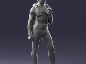 000453 Realistic Male Scuba Diver Character 3d print 3D Print Model