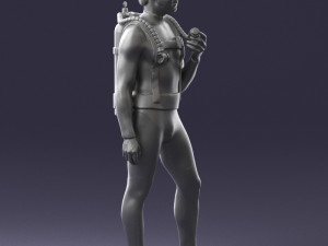 man in diving suit 0119 3d print ready Modello di stampa 3D