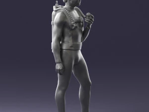 000453 Realistic Male Scuba Diver Character 3d print 3D Print Model