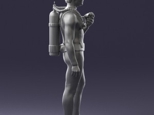 man in diving suit 0119 3d print ready Modello di stampa 3D