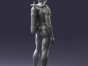 man in diving suit 0119 3d print ready Modello di stampa 3D
