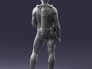 man in diving suit 0119 3d print ready Modello di stampa 3D