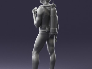 man in diving suit 0119 3d print ready Modello di stampa 3D