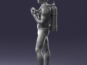 man in diving suit 0119 3d print ready Modello di stampa 3D