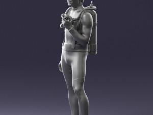 man in diving suit 0119 3d print ready Modello di stampa 3D