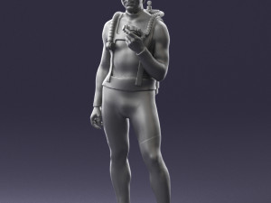 man in diving suit 0119 3d print ready Modello di stampa 3D