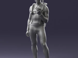 000453 Realistic Male Scuba Diver Character 3d print 3D Print Model