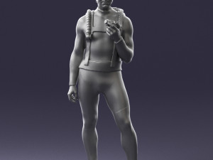 man in diving suit 0119 3d print ready Modello di stampa 3D