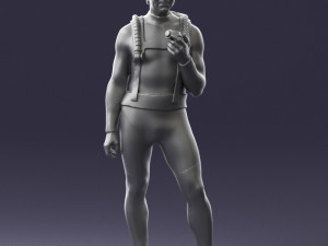 man in diving suit 0119 3d print ready Modello di stampa 3D