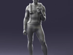 000453 Realistic Male Scuba Diver Character 3d print 3D Print Model