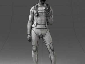 000453 Realistic Male Scuba Diver Character 3d print 3D Print Model
