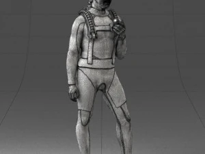 000453 Realistic Male Scuba Diver Character 3d print 3D Print Model