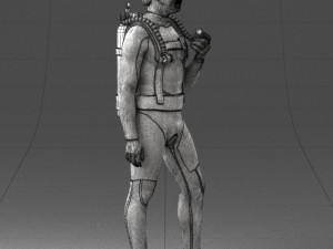 man in diving suit 0119 3d print ready Modello di stampa 3D